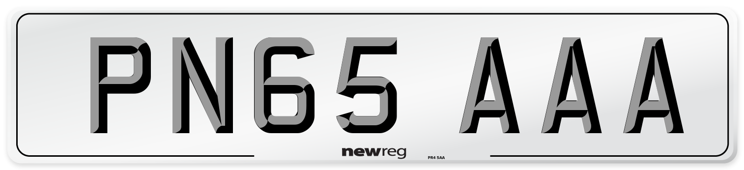 PN65 AAA Number Plate from New Reg